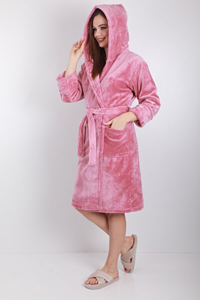 Wild Love Γυναικεία κοντή ρόμπα με κουκούλα 100% από μπαμπού