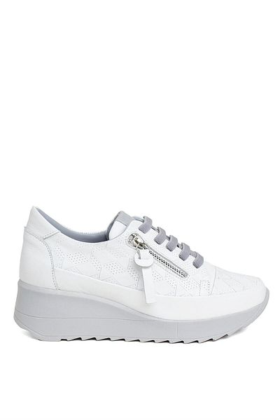 Mammamia D24YA-3730 Women's Leather Casual Shoes White