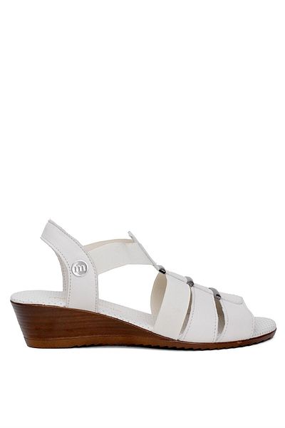 Mammamia D24YS-1505 Women's Wedge Heel Sandals Bone
