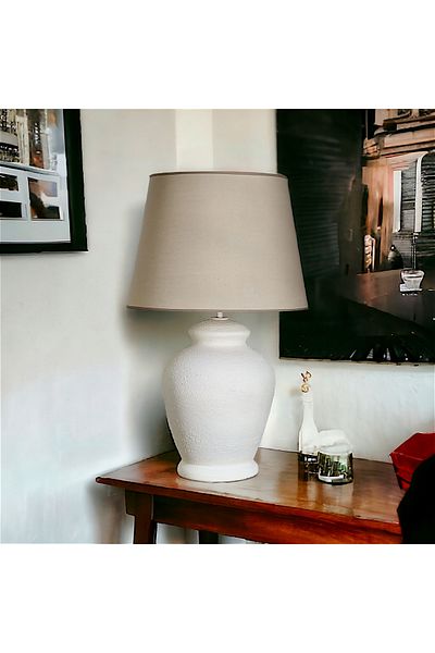 Qdec Vintage Ceramic Lampshade Rustic Ecru - Beige