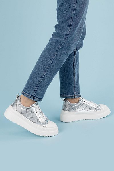 Getcho Pantofi de damă Parachute Fabric argintiu
