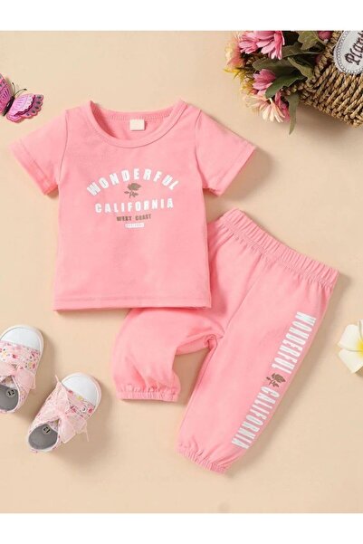 MORNİNG KİDS Set tricou-pantaloni de trening cu imprimeu minunat pentru fete-...