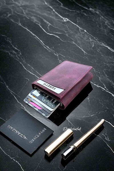 Luxetti Premium Genuine Leather Purple Smart Wallet