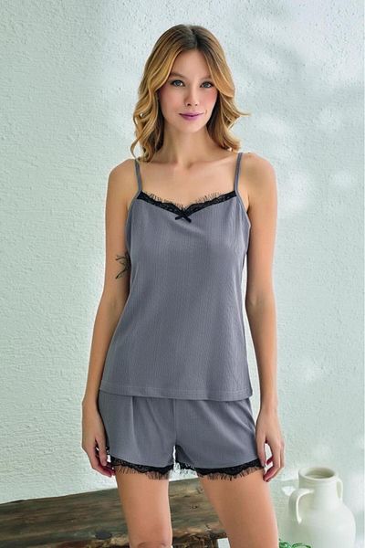Estiva Women's Lycra Viscose Summer Pajama Set with Rope Strap Shorts