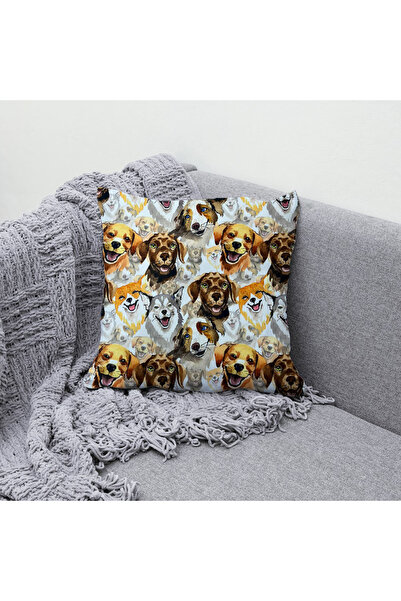 Gofre Home Husă de pernă decorativă cu model de câine imprimată digitală - hu...