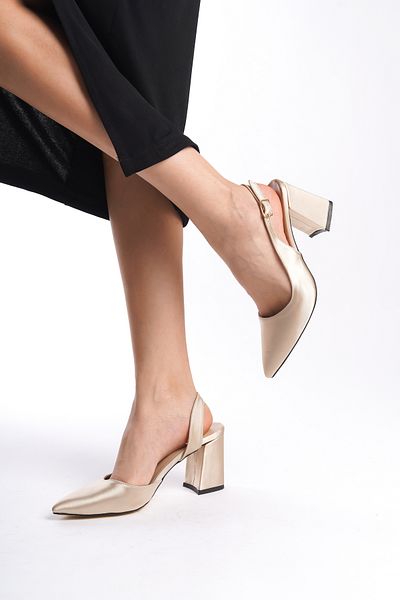 MARSEDO Pantofi de rochie de seară de zi cu zi cu toc stiletto, cu bandă, cu spate deschis, cu vârf ascuțit, Olsen