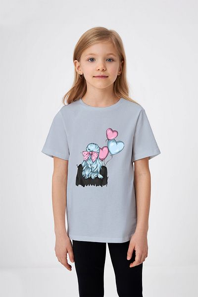 ADABEBEK Heart Balloons Printed Girl's T-Shirt