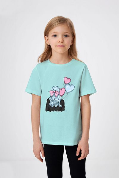 ADABEBEK Heart Balloons Printed Girl's T-Shirt