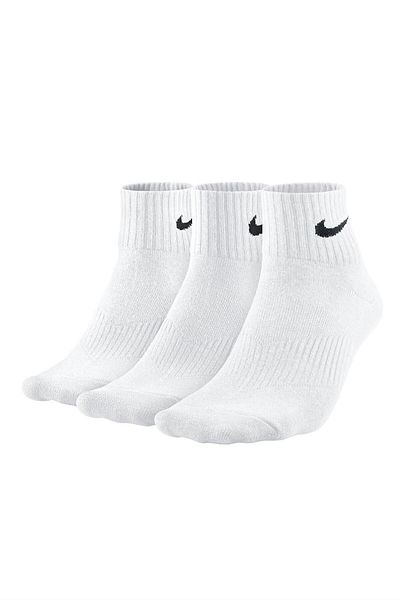 Nike U Nk Perf Ltwt Qt 3 τεμαχίων λευκές κάλτσες αστραγάλου Sx4706-101