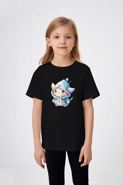 ADABEBEK Anime Rabbit Printed Girl's T-Shirt με καπέλο