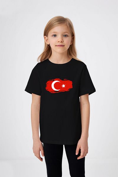 ADABEBEK Μπλουζάκι για κορίτσι με μοτίβο ζωγραφικής σημαίας