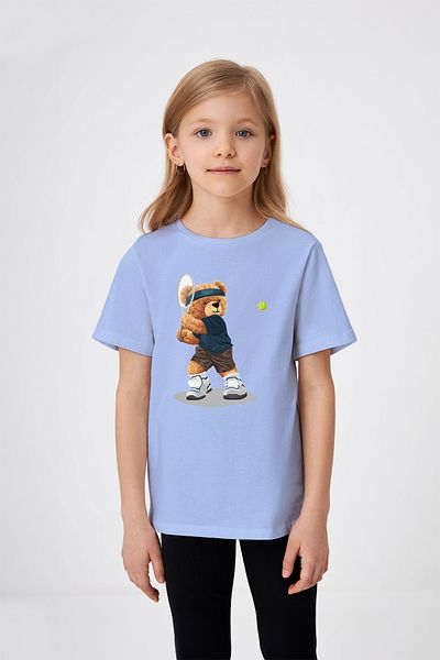 ADABEBEK Tricou pentru fetiță Teddy Bear Jucătoare de tenis
