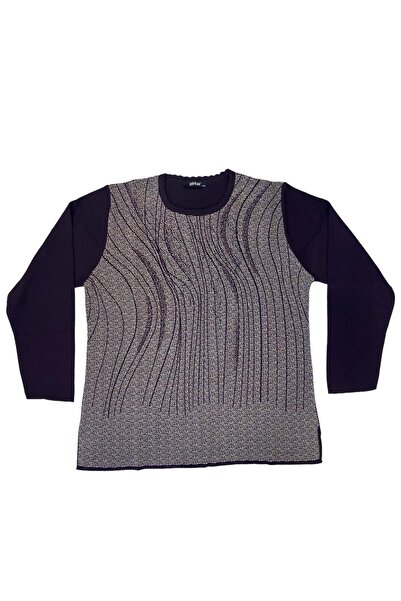 Gürkan Triko Гюркан 0 Яка Тонка сталева в'язка Фіолетовий светр Battal Triko