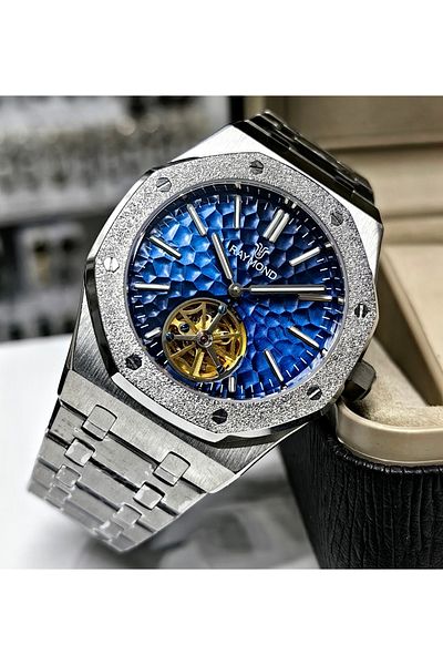 Raymond Sapphire Glass Steel Automatic Men's Wrist Watch