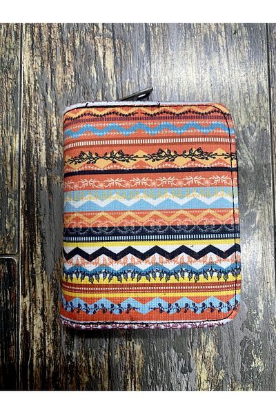 Street Bag Ethnic Authentic Patterned Compartmented Useful Wallet