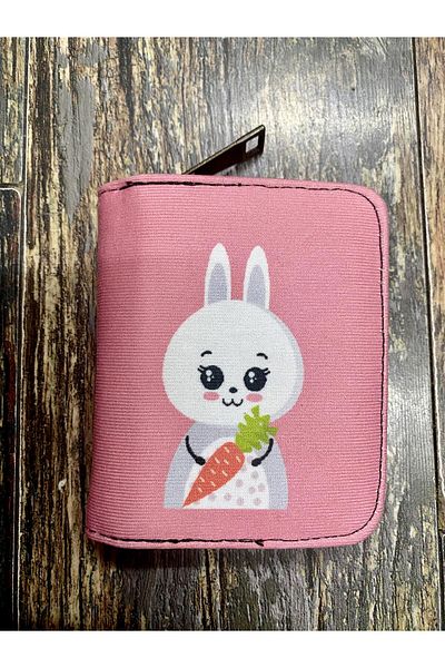 Street Bag Rabbit Patterned Ethnic Authentic Patterned Compartmented Useful Wallet