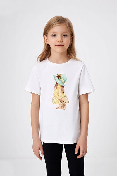 ADABEBEK Teddy Bear Λεπτομερές κίτρινο φόρεμα για κορίτσια με στάμπα για κορίτσια