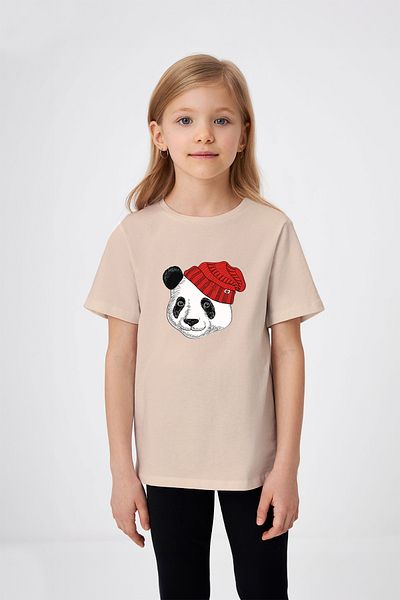 ADABEBEK Καπέλο με χαμογελαστό πρόσωπο Panda εμπριμέ μπλουζάκι για κορίτσι