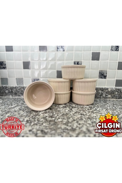 selinaksesuar 6 قطع من وعاء السيراميك المقاوم للحرارة بحجم كبير بلون كريمي، وعاء تقديم، وعاء مقلاة هوائية