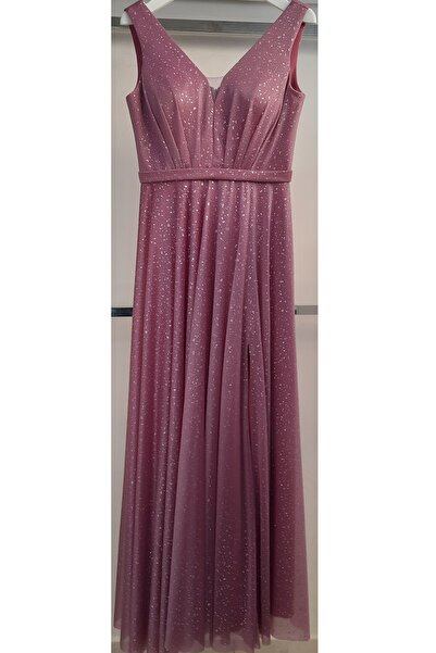 N.Y.YILDIZ Rochie de seară cu bretele groase cu buline și sclipici, mărime mare