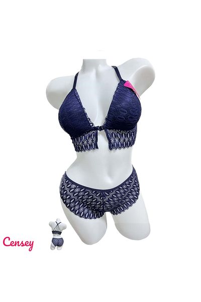 CENSEY Bralet Bra and Panty Set with Front Opening Clip and Light Support