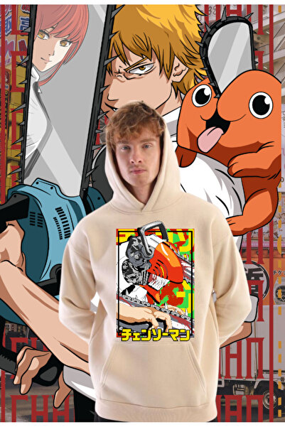 FG KONNİCHİWA Chainsaw Man Anime Design Hanorac cu glugă Hanorac Anime Manga ...