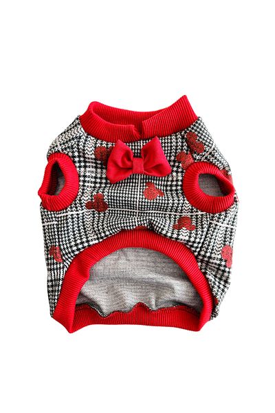 atelyu cat dog clothes plaid bow tie clothes tshirt sweater