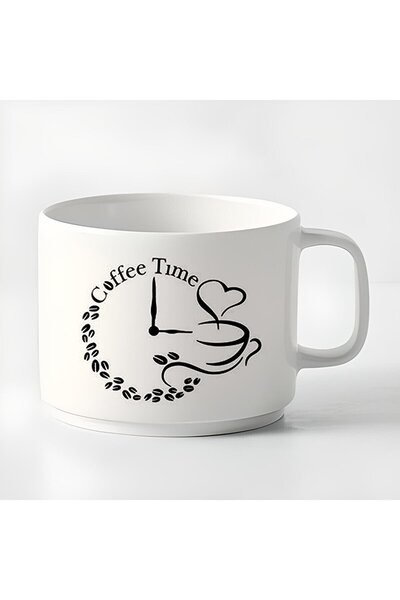 HobiShop Double Turkish Coffee Cup & Espresso Coffee Time Printed Mug 180 Ml