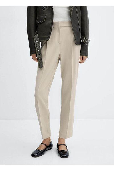 MANGO Woman Pleated straight cut pants