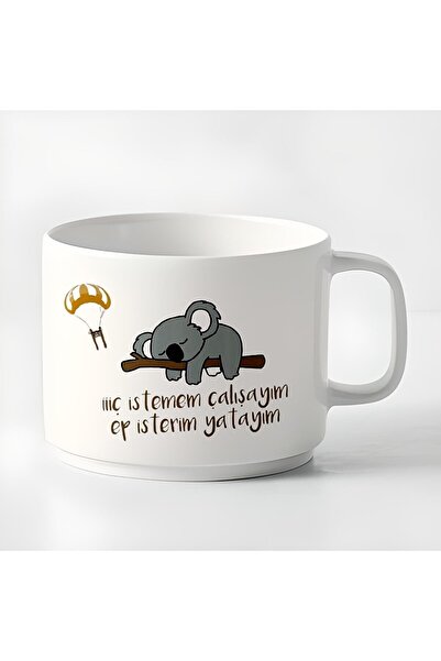 HobiShop Duble Türk Kahvesi Fincanı & Espresso Koala Motto Kupa