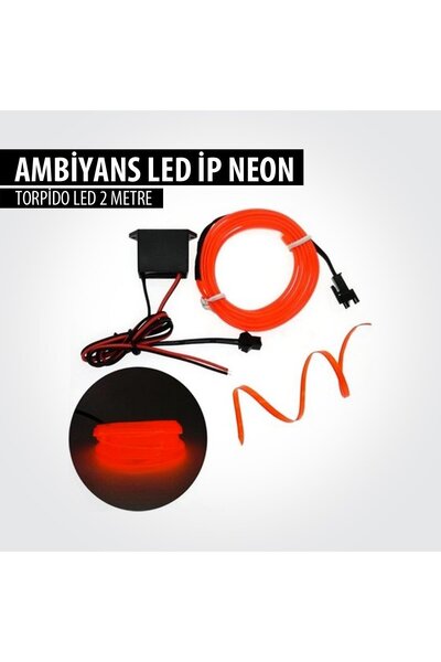Genel Markalar Araç Içi Torpido Ledi Şerit Led Ip Led Neon Kırmızı 2 Metre
