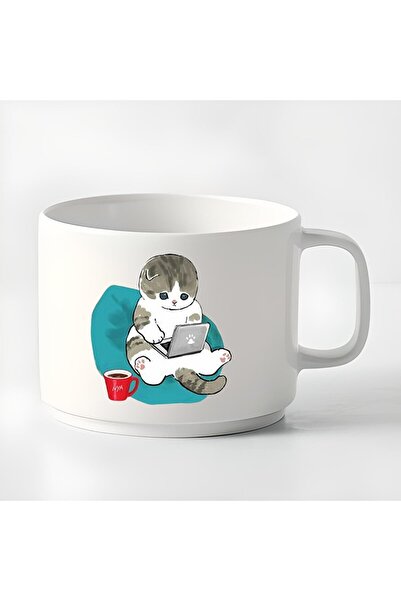 HobiShop Double Turkish Coffee Cup & Espresso Naughty Cats Cup Mug 180 Ml