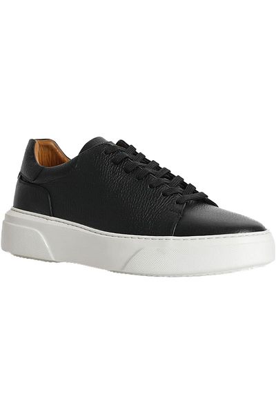starnewstore Ανδρικά δερμάτινα παπούτσια Tommy Sneaker Μαύρα