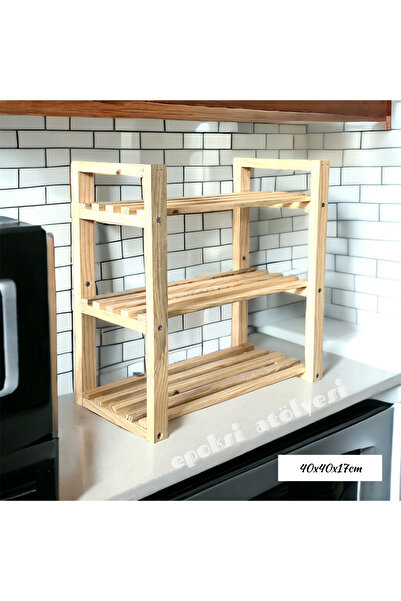 kendimarkan Ahşap raf naturel