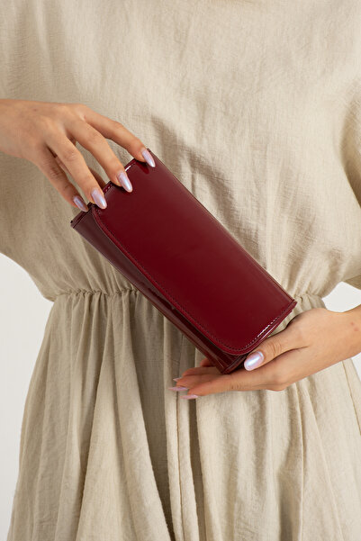 bibags Bordo Mini Boy Abiye Çanta Portföy Çanta Clutch Çanta