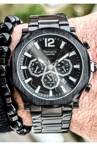 Ferrucci Wicker Cord Design Men's Watch+bracelet