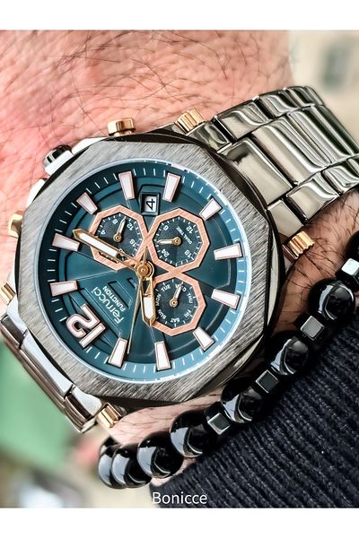 Ferrucci Function Smoked Color Mesh Strap Functions Active Calendar Men's Wristwatch + Bracelet