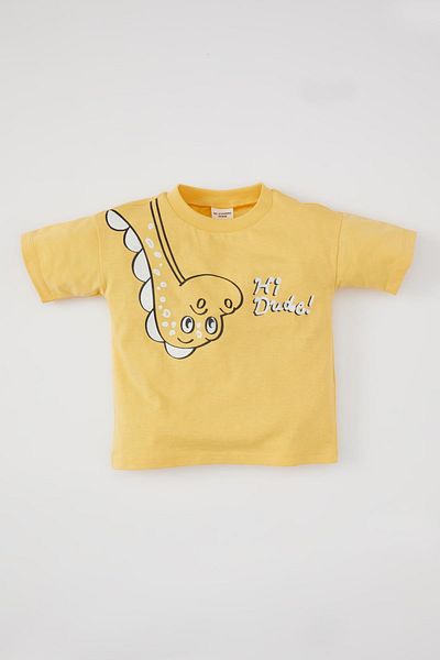 DeFacto Baby Boy Crew Neck Animal Print Short Sleeve T-Shirt B6974a524sm