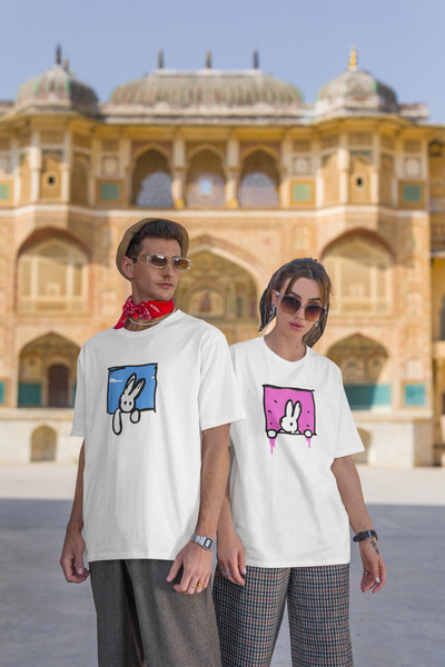 Adrift Μπλουζάκι Unisex Oversize με σχέδιο Rabbit