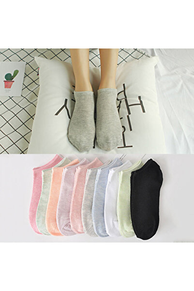 çorapmanya 5 Çift Koton Ekonomik Karışık Renk Kadın Patik Çorap