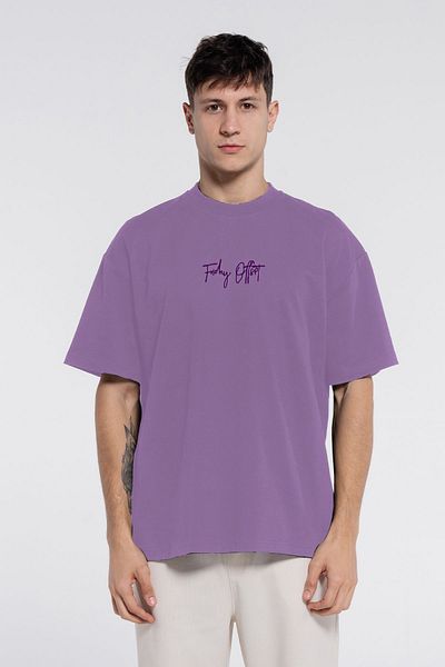 Friday Offset Friday Tee Lilac Men's 100% Cotton Extra Oversize Crew Neck T-Shirt