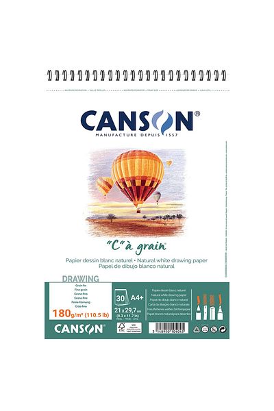 Canson c" À Grain Spiral Drawing Notebook 180gr A4 30 Sheets