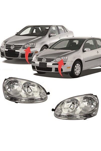 NS Nilser Auto Parts Ns Vw Golf 5 Jetta Sağ-Sol Takım Far Lambası İçi Nikelaj 05-11