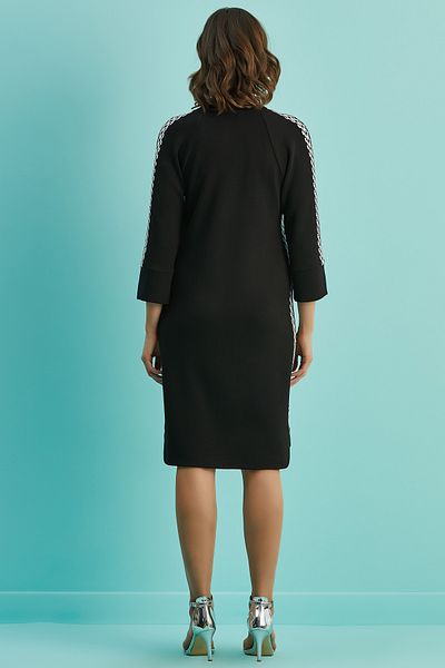 Guitar Rochie tricotată neagră cu dungi