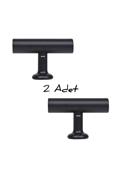 ARON (2 ADET) 4122 T BAR KULP (SİYAH) 5CM ÇEKMECE TV ÜNİTE KONSOL ŞİFONYER MUTFAK DOLAP KAPAK KULPU