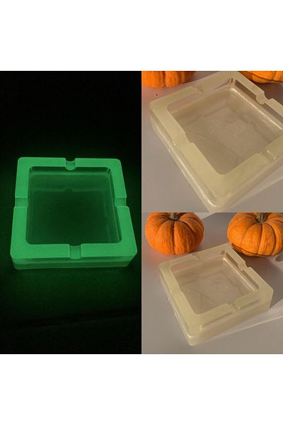MISS GOLDEN White Green Neon Colored Highlighter Ash Tray - Pearlescent Square Epoxy Gift