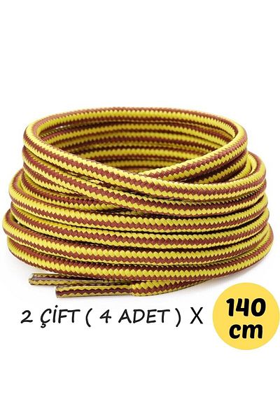 Palwin 140 cm Dark Brown Open Brown Corded Boot Laces - 2 Pairs