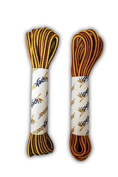 Palwin 120 cm Dark Brown Corded Boots - Light Brown 120 cm Shoelaces (2 Pairs)