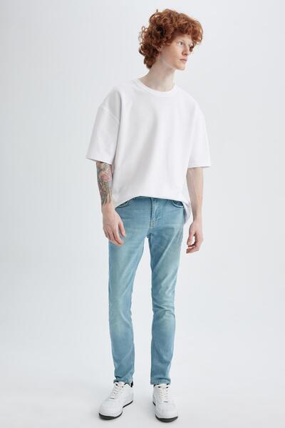 DeFacto Carlo Skinny Fit Екстра вузький крій, нормальна талія, екстра вузькі штанини, джинси X6832az22sm