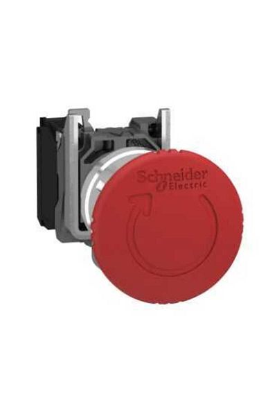 Schneider Electric شنايدر Xb4bs8442، زر إيقاف الطوارئ، 1nk، نوع الدوران والسحب، 22 مم، جسم معدني